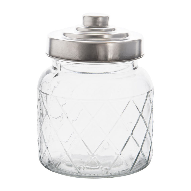 Voorraadpot ruitmotief - 13.5 cm
