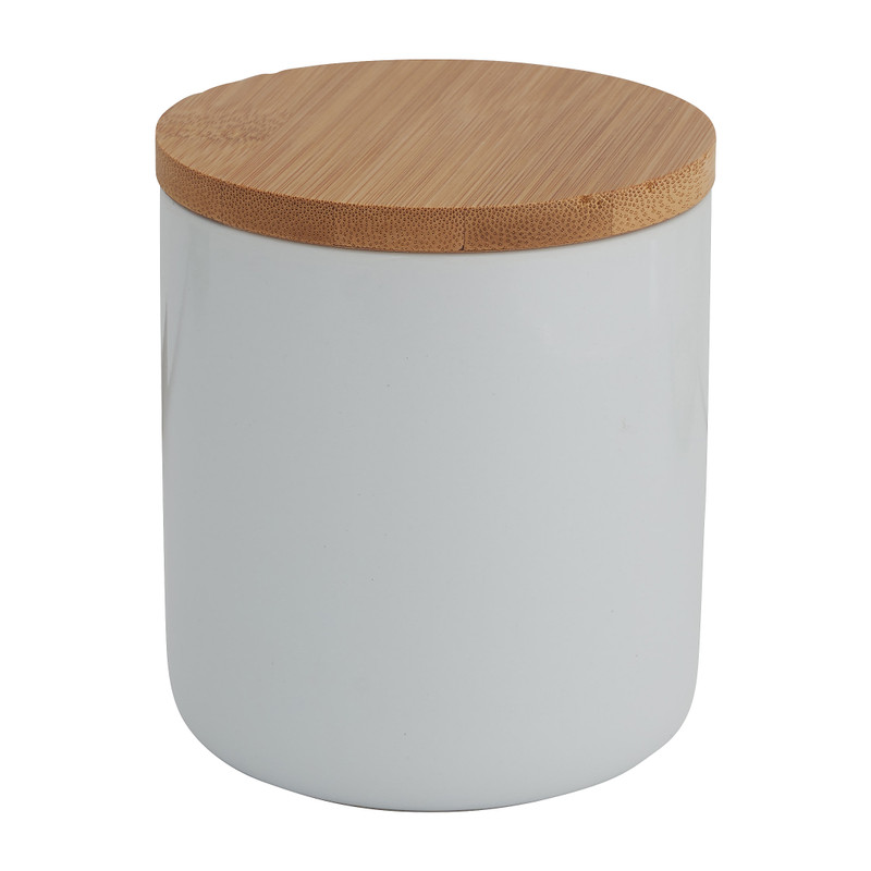Voorraadpot bamboe - wit - 600 ml 