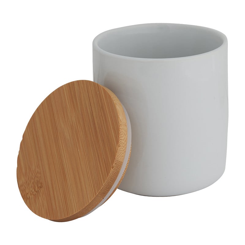 Voorraadpot bamboe - wit - 600 ml 