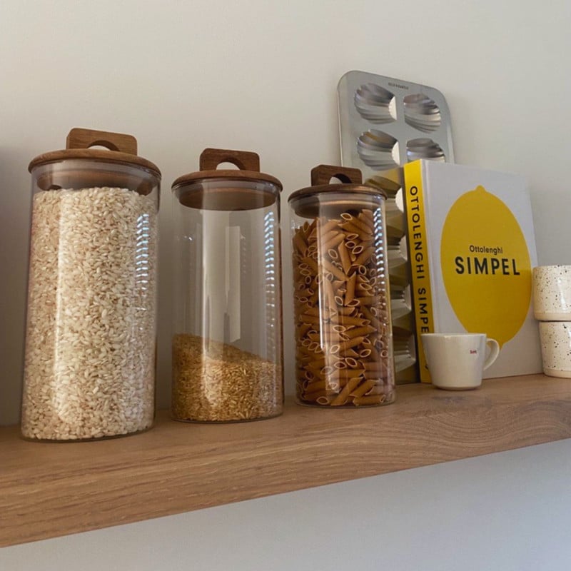 Voorraadpot met acacia deksel groot - 190 ml