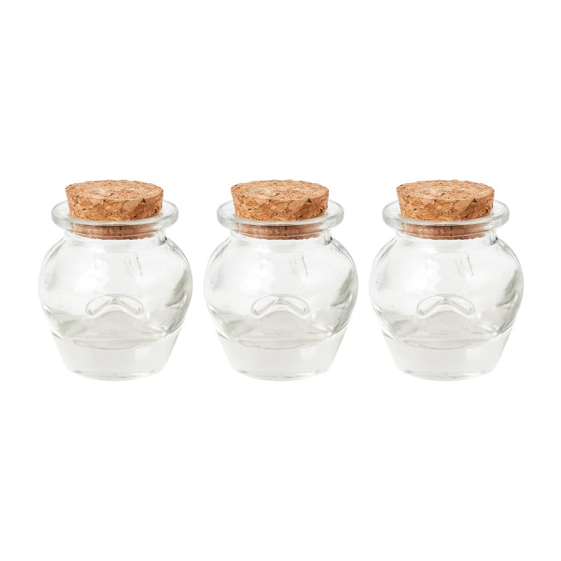 Mini voorraadpotje met kurk - set van 3 - 50 ml