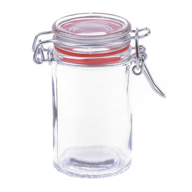 Mini voorraadpot met klemdeksel - cilinder - 70 ml