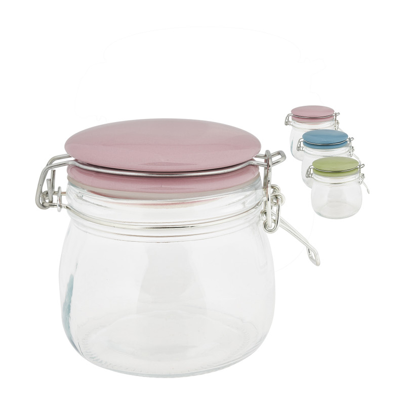 Weckpot met gekleurde deksel - diverse varianten - 460 ml