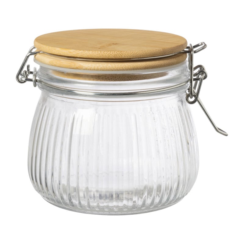 Weckpot met bamboe deksel - 500 ml