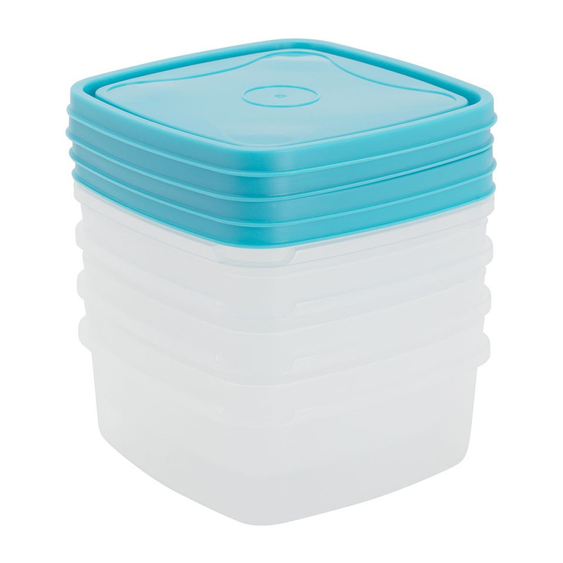 Voorraaddoos vierkant - 1 liter - set van 4