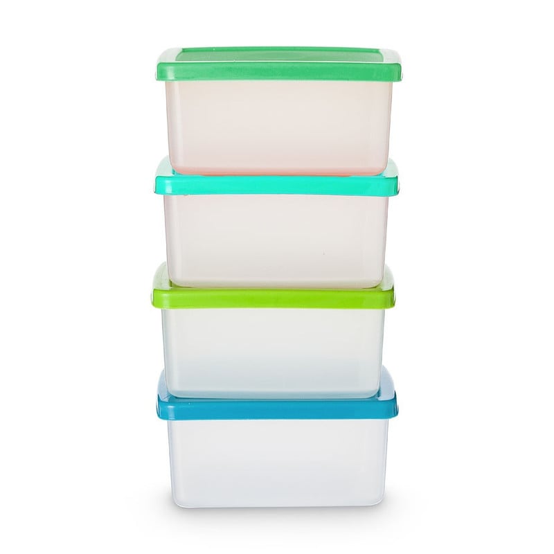 Vershoudbakjes van plastic - 100 ml - set van 4