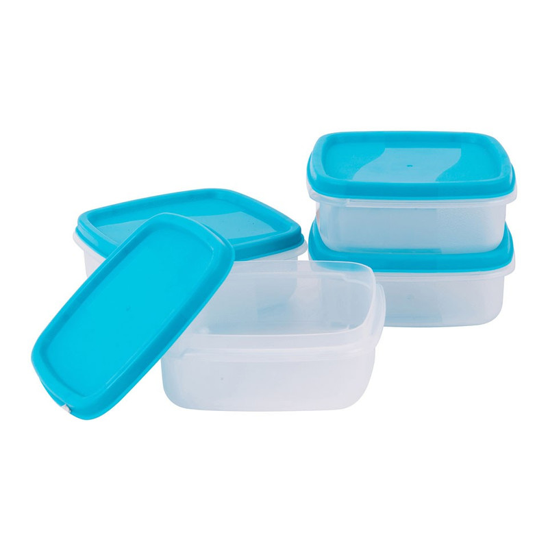 Voorraaddoos vierkant - 0,25 liter - set van 4