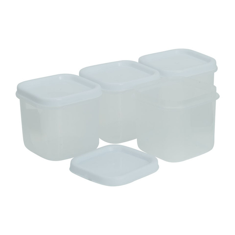 Voorraaddoos vierkant - 0,15 liter - set van 4