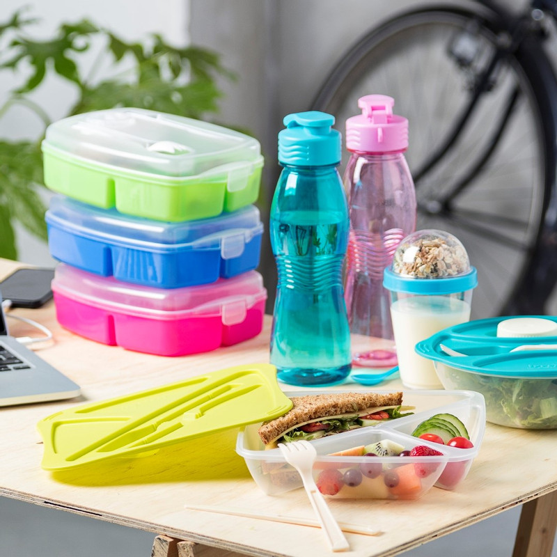 Lunchbox - 3-vaks - roze