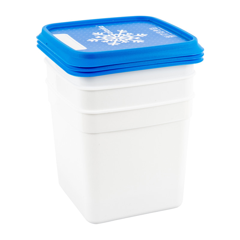 Diepvriesdoosjes XXL - wit/blauw - set van 3