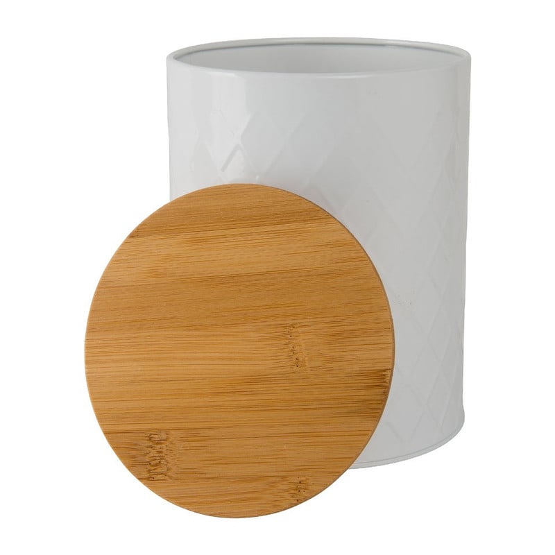 Blik met houten deksel - 13.5x17.5 cm