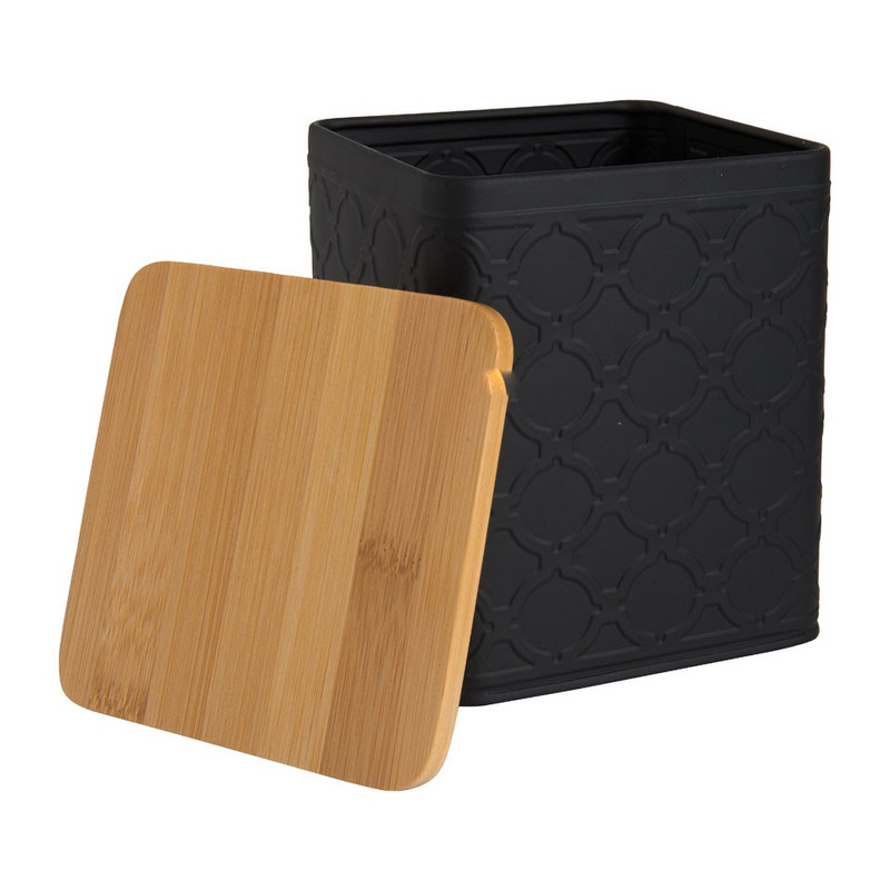Voorraadblik Relief - zwart - 11.5x11.5x14.5 cm