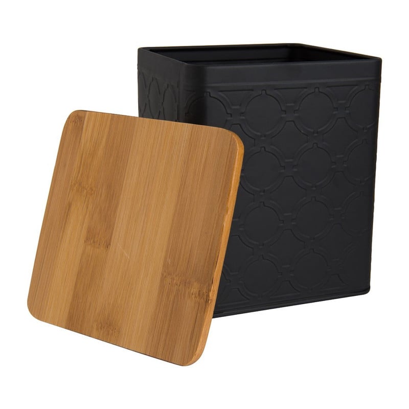 Voorraadblik Relief - zwart - 13.5x13.5x17 cm