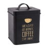 Voorraadblik coffee - zwart/goud - 11x11x14 cm 