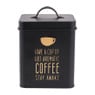 Voorraadblik coffee - zwart/goud - 11x11x14 cm 