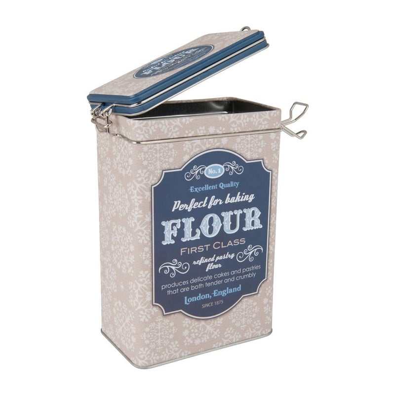 Voorraadblik met clip flour - crème - 7.5x12x19 cm