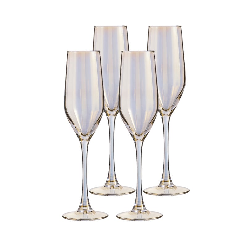 Champagneglazen goud - 16 cl - set van 4