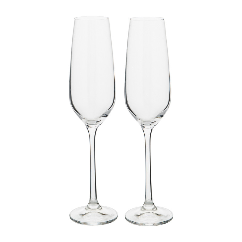 Champagne glazen kristal glas - 20 cl - set van 2