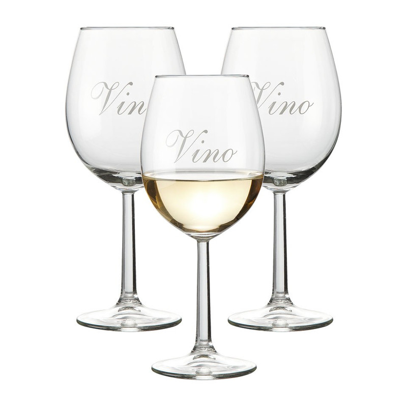 Wijnglas met tekst - 43 cl - set van 3