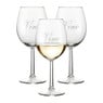 Wijnglas met tekst - 43 cl - set van 3