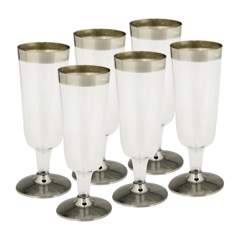 Champagneglazen kunststof - 6 stuks