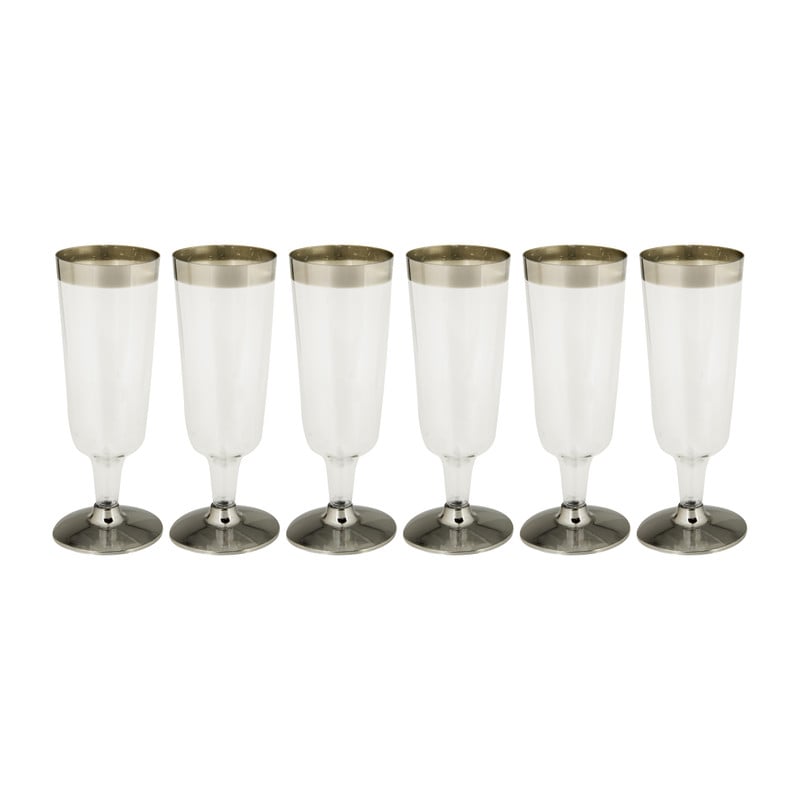 Champagneglazen kunststof - 6 stuks