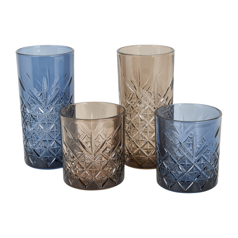 Sapglas timeless - grijs - 4x335 ml