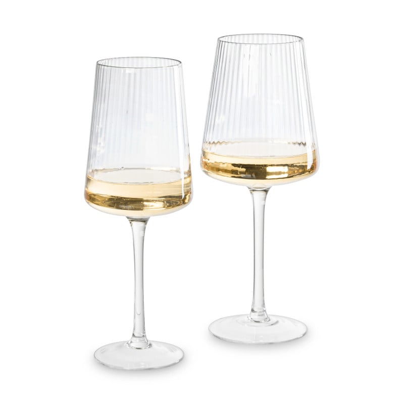 Wijnglas ribbel klein - glas - 300 ml