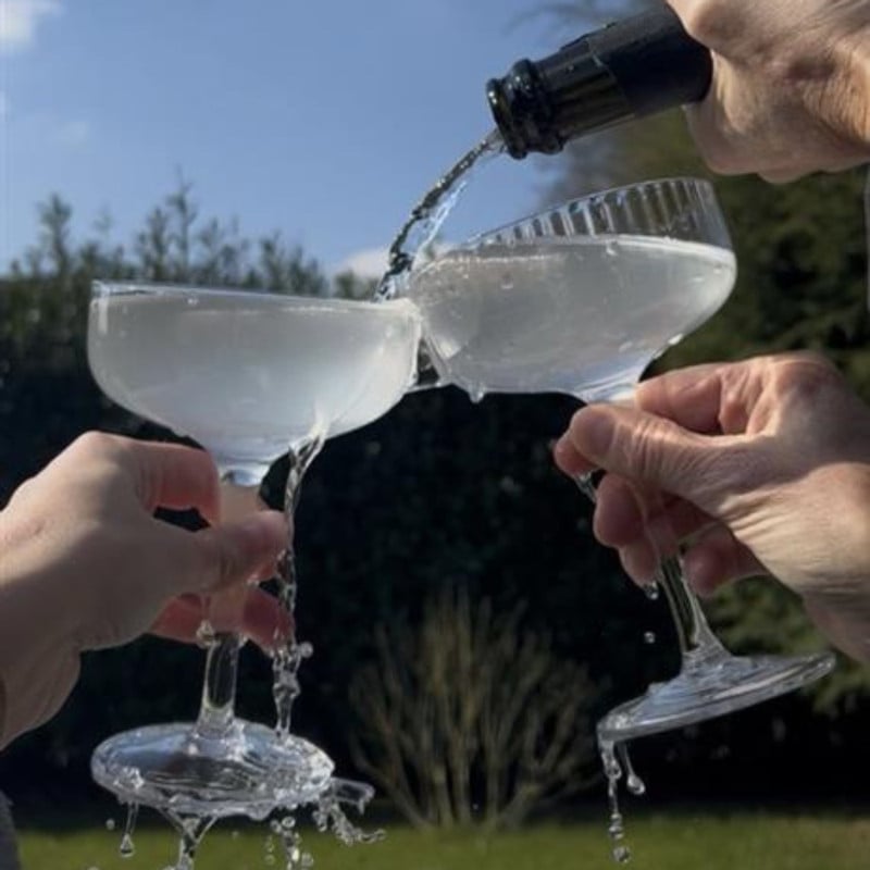 Champagnecoupe ribbel - glas - 200 ml