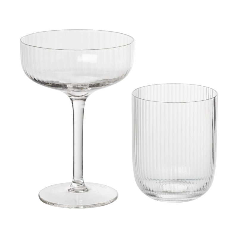 Waterglas ribbel - glas - 300 ml