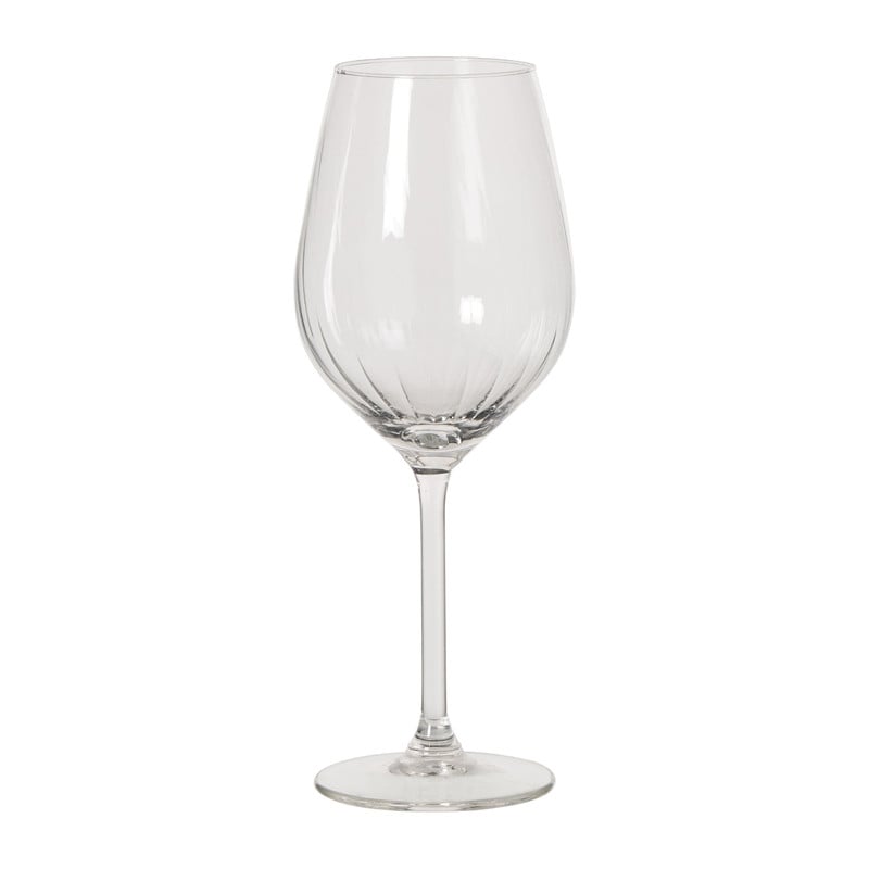 Wijnglas plisse groot - transparant - 500 ml