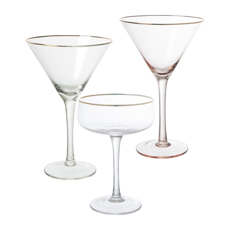 Champagnecoupe gouden rand - transparant - 220 ml