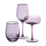 Champagnecoupe gouden rand - paars - 220 ml