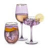 Champagnecoupe gouden rand - paars - 220 ml