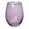 Waterglas gouden rand - paars - 450 ml