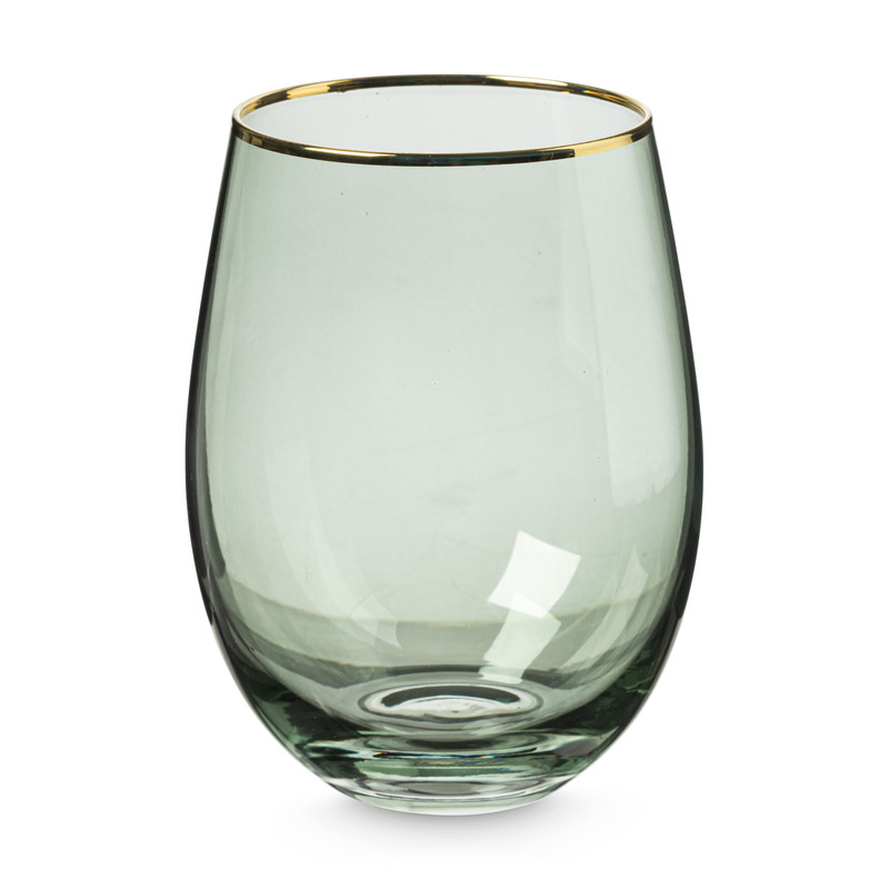 Waterglas - groen/goud - 450 ml