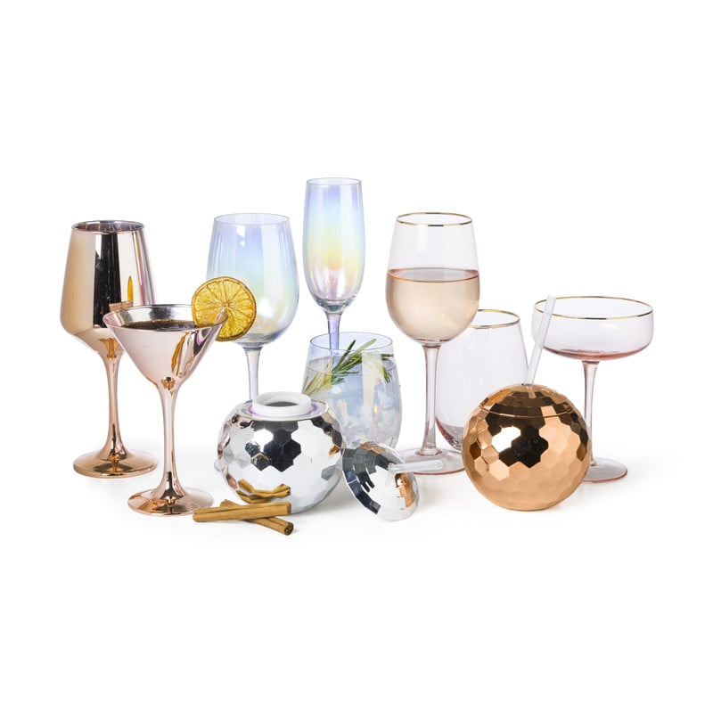 Champagnecoupe gouden rand - roze - 220 ml
