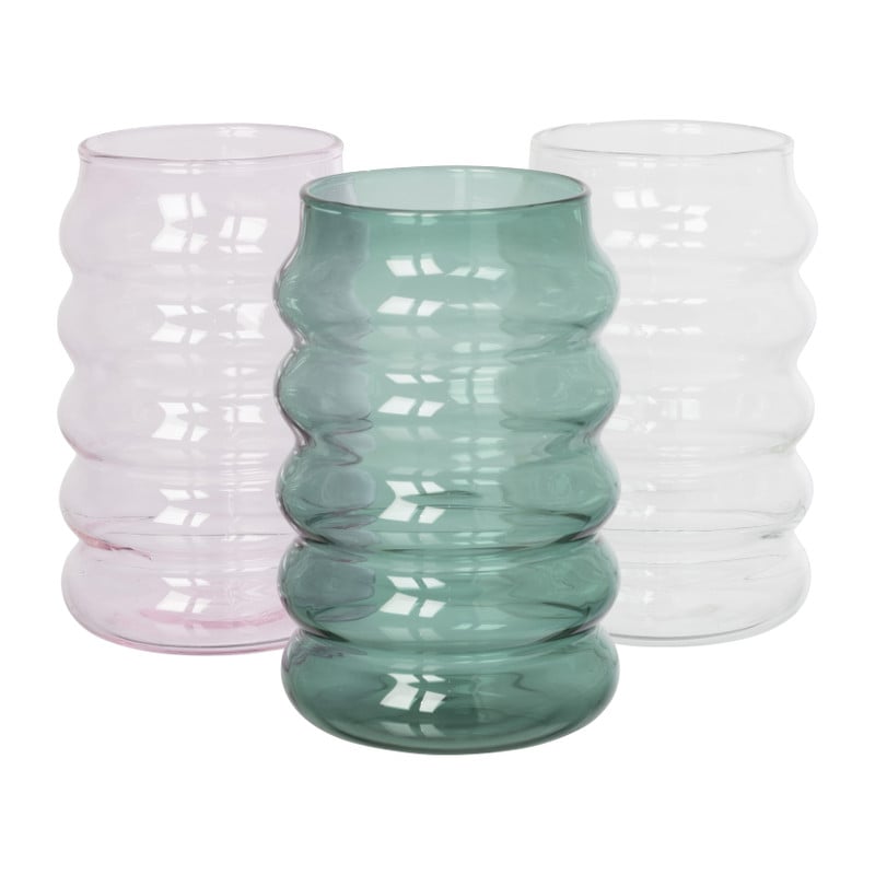 Drinkglas bubbel - groen - ø8x13 cm