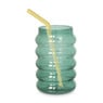 Drinkglas bubbel - groen - ø8x13 cm