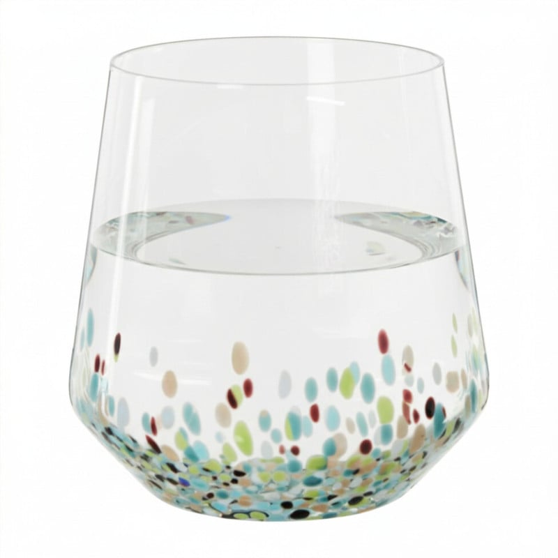 Waterglas stippen - transparant - 450 ml