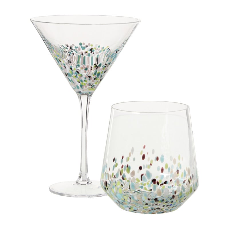 Waterglas stippen - transparant - 450 ml