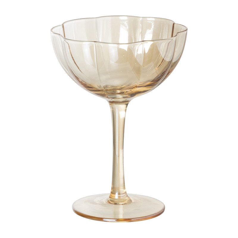 Wijnglas klein geschulpt - goudkleurig - 150 ml