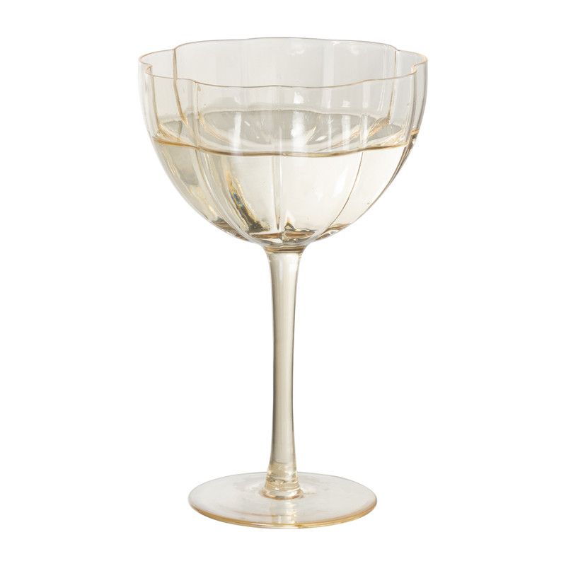 Wijnglas groot geschulpt - goudkleurig - 350 ml