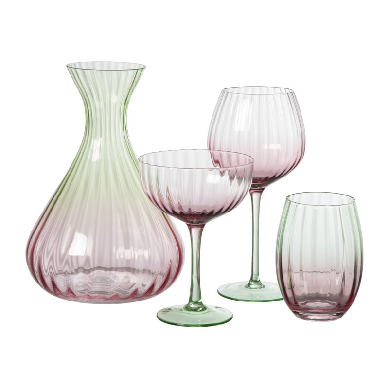 Waterglas roze/groen - 400 ml