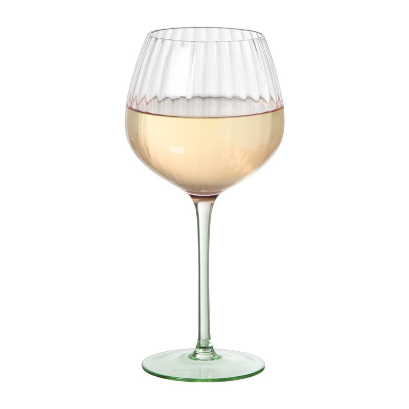 Wijnglas bol - roze/groen - 375 ml
