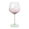 Wijnglas bol - roze/groen - 375 ml