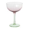 Champagnecoupe gestreept - roze/groen - 200 ml