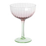 Champagnecoupe gestreept - roze/groen - 200 ml