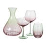 Champagnecoupe gestreept - roze/groen - 200 ml