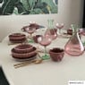 Champagnecoupe gestreept - roze/groen - 200 ml